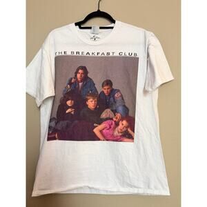 The Breakfast Club 1980 Movie Graphic Crew Neck Short Sleeve T-Shirt White L
